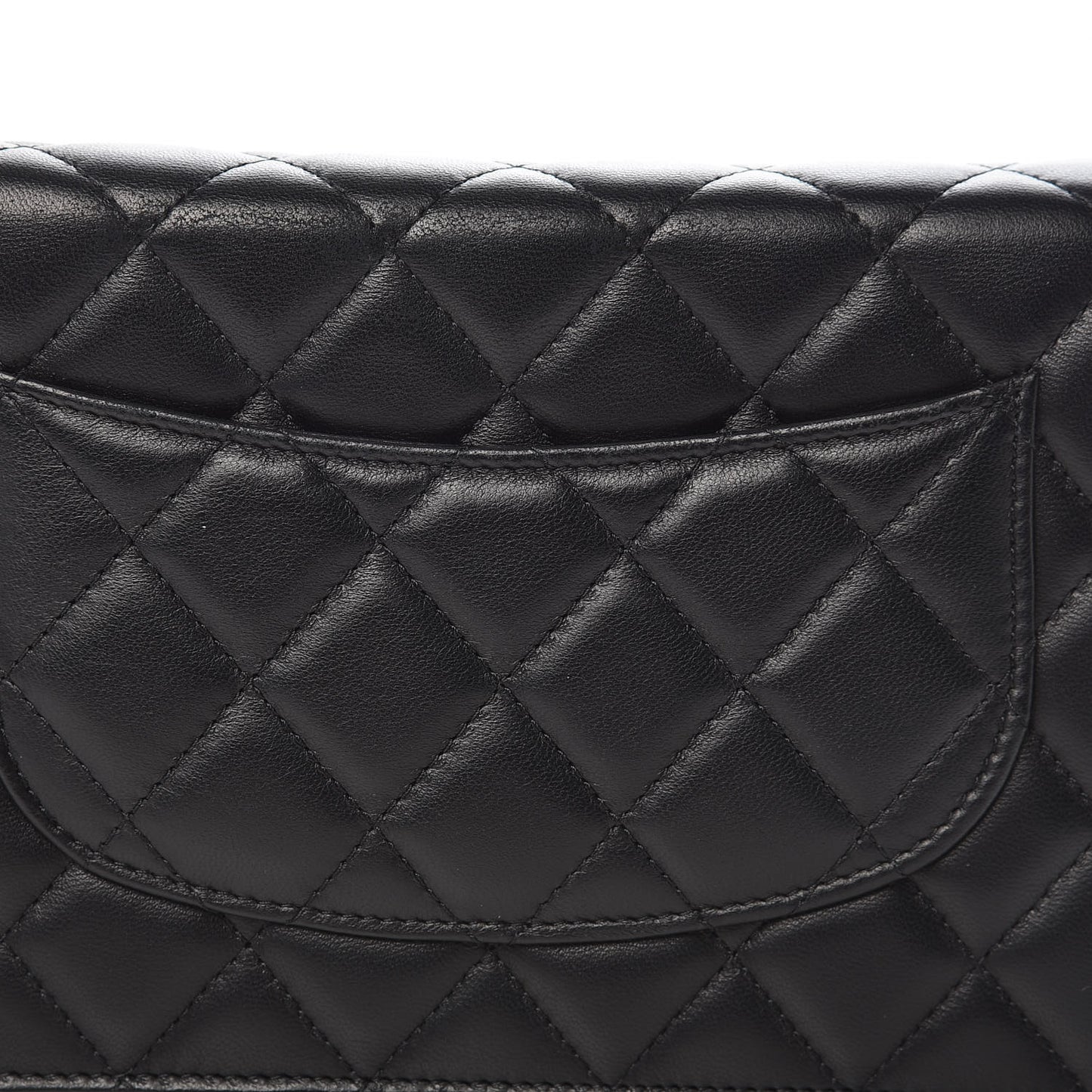 Lambskin Quilted Wallet On Chain WOC Black