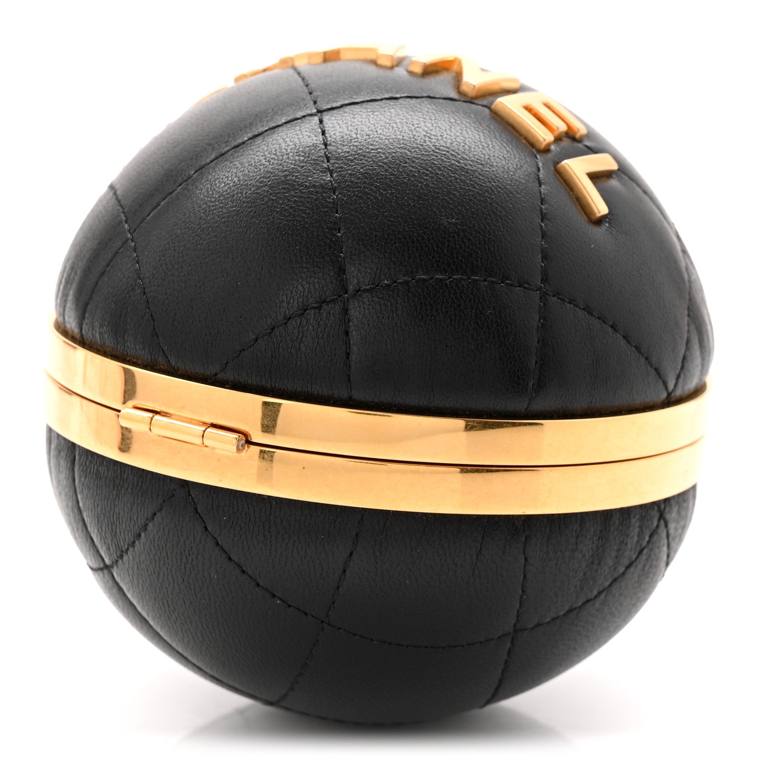 Chanel Lambskin Quilted Sphere Minaudiere Chain Clutch Black 10 of 10