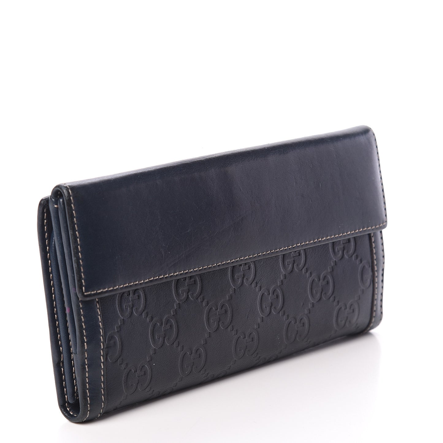 Guccissima Wave Continental Wallet Blue