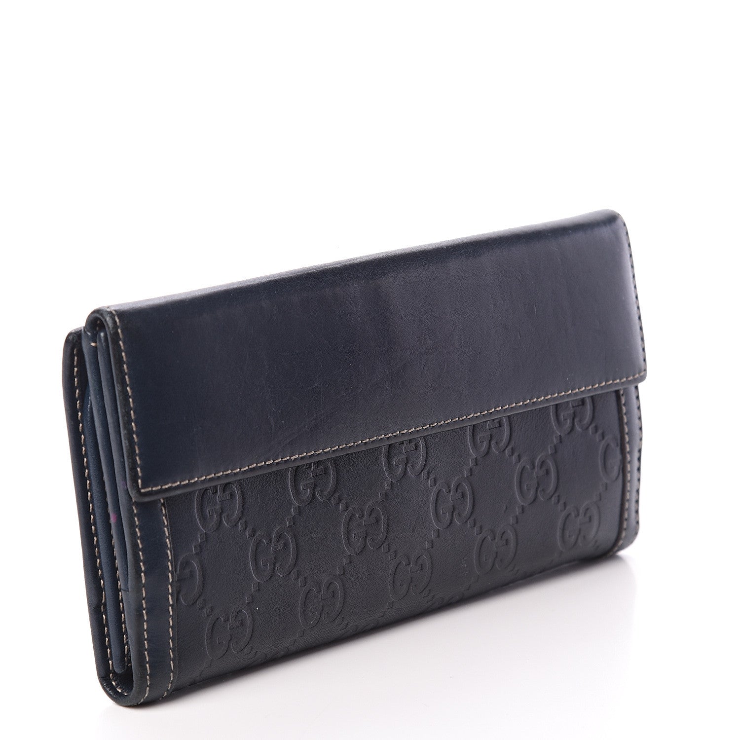 Gucci Guccissima Wave Continental Wallet Blue 2 of 5