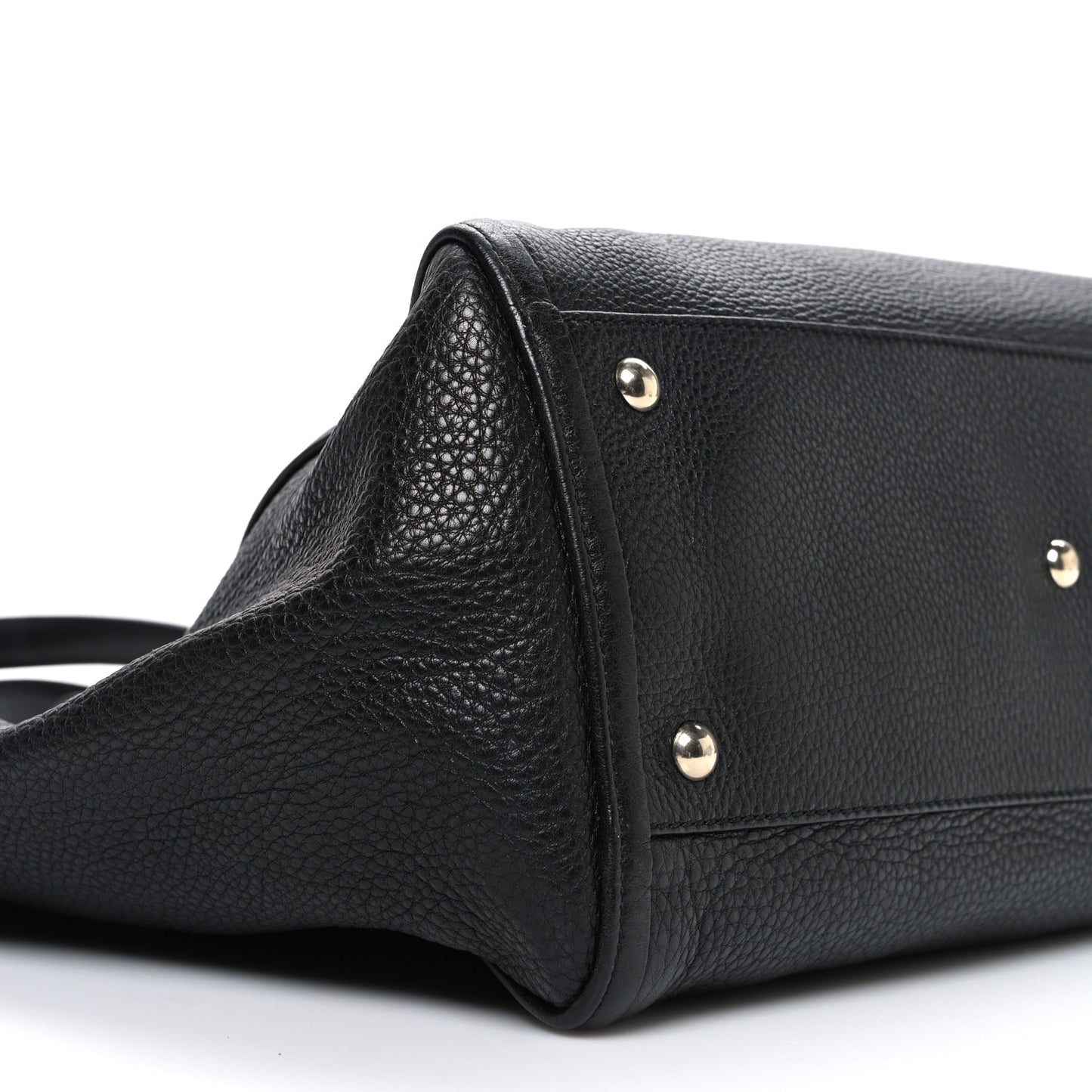 Pebbled Calfskin Medium Soho Shoulder Bag Black