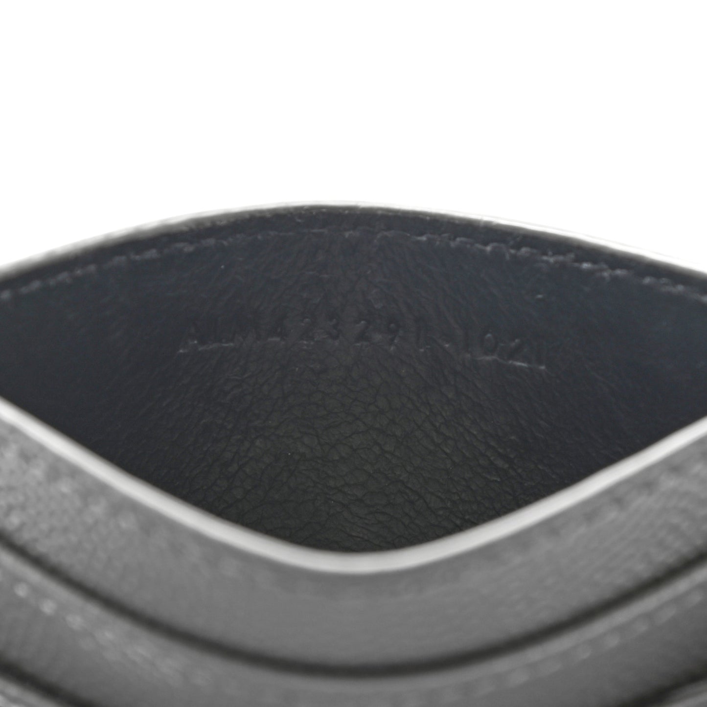 Grain De Poudre Matelasse Chevron Monogram Credit Card Case Coal