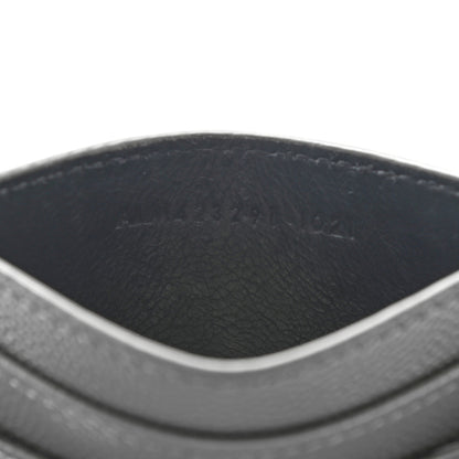 Saint Laurent Grain De Poudre Matelasse Chevron Monogram Credit Card Case Coal 7 of 7