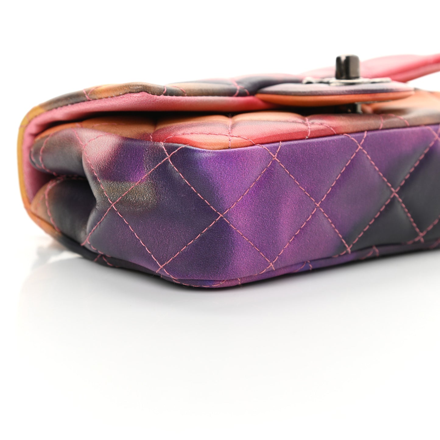 Printed Lambskin Quilted Mini Flower Power Flap