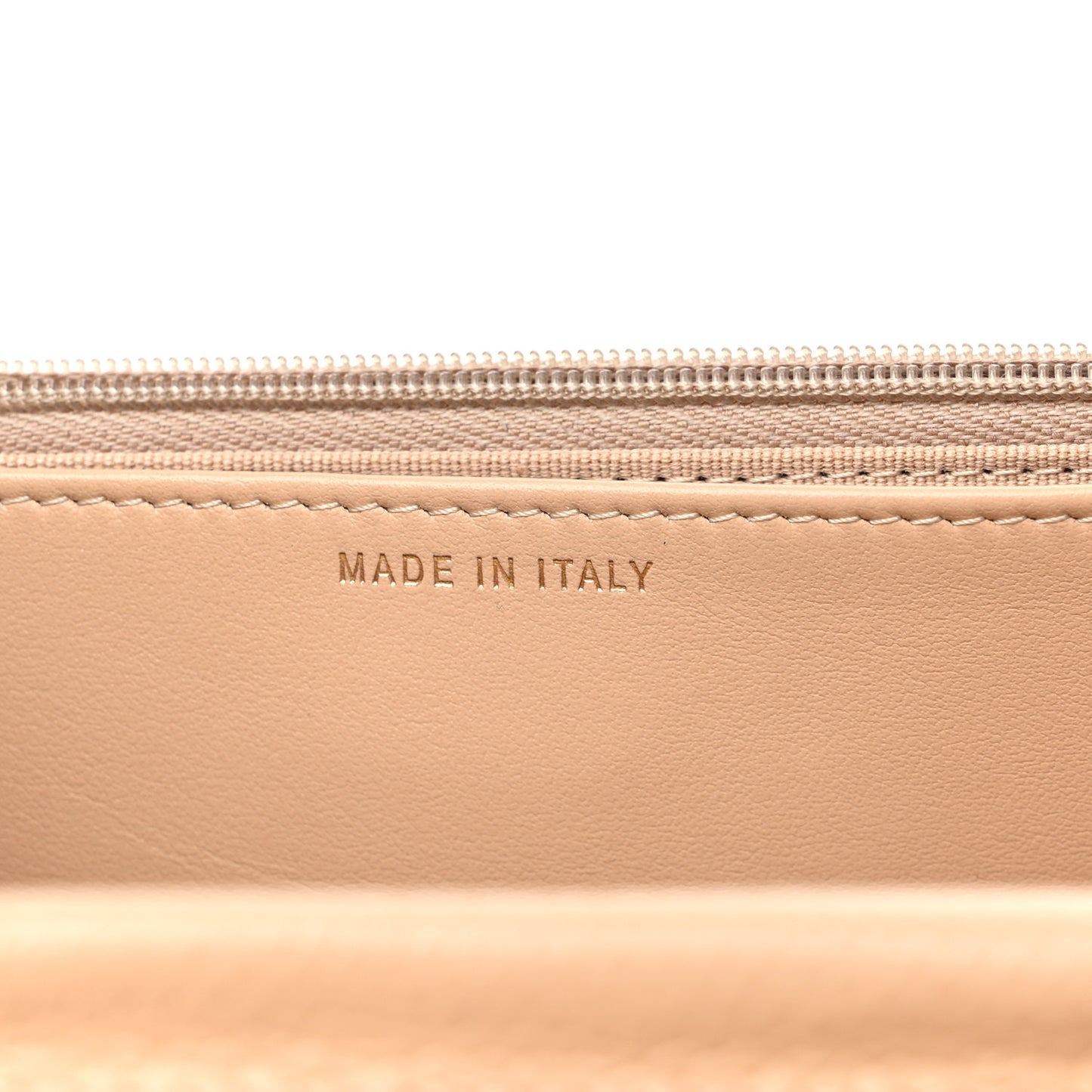 Caviar Quilted Wallet On Chain WOC Beige