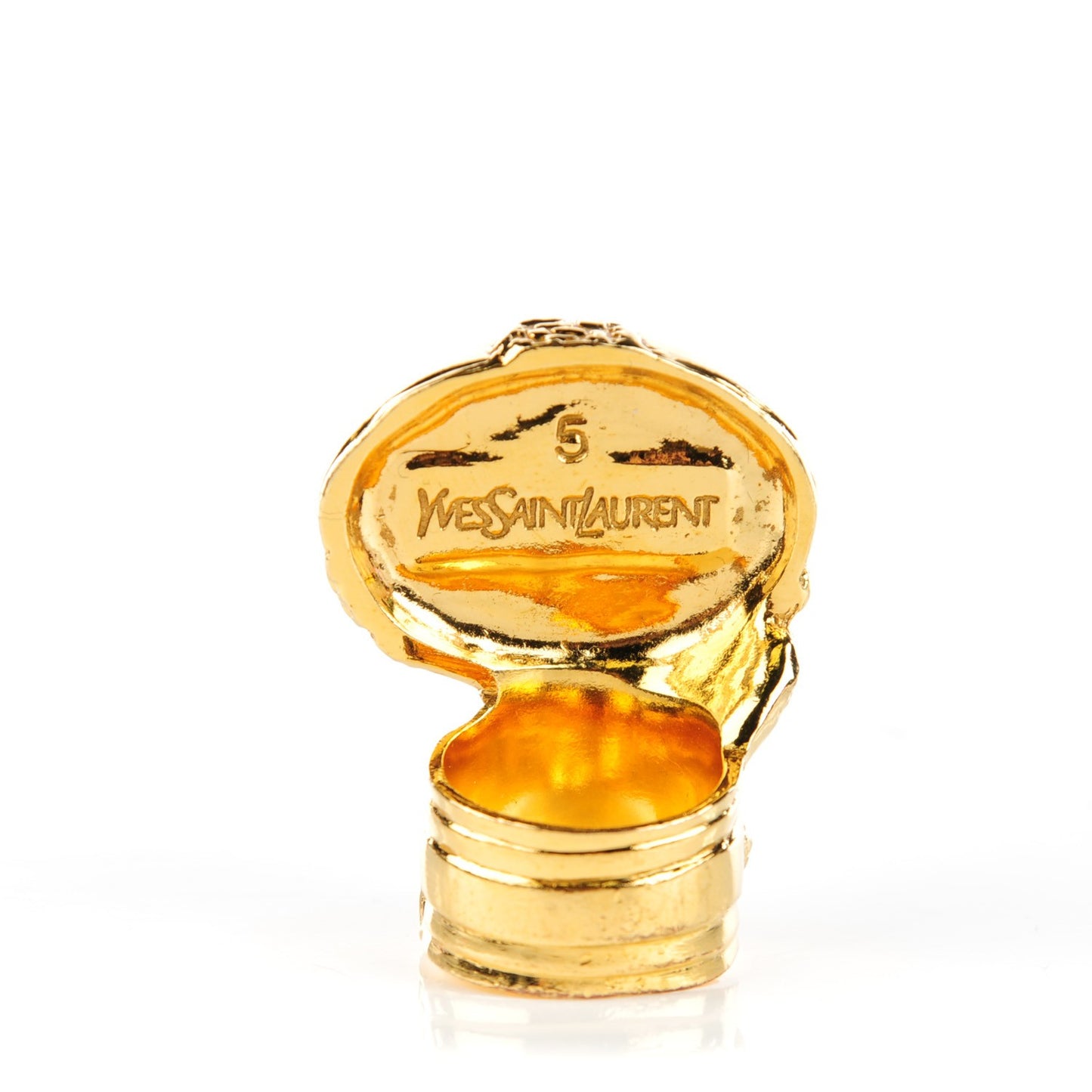 Glass Cabochon Arty Ovale Ring 5 Gold Turquoise