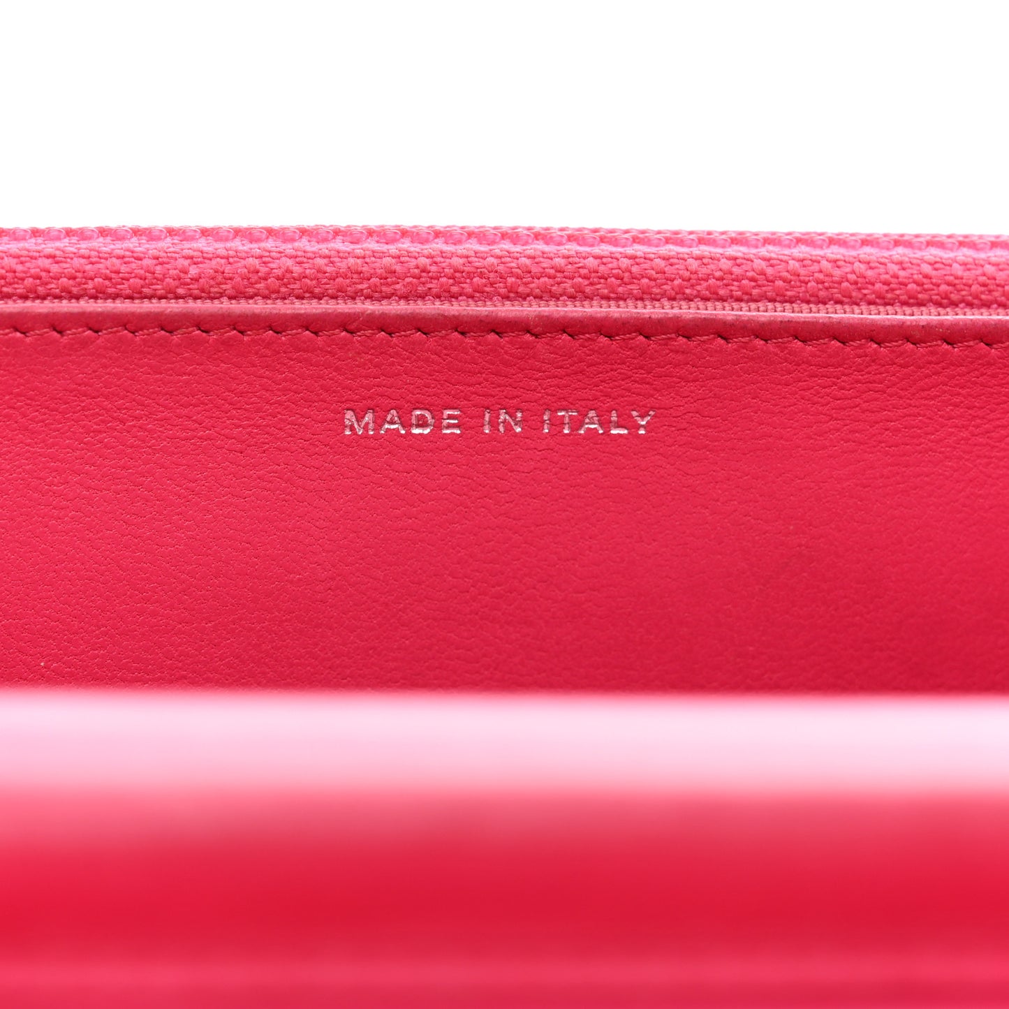 Lambskin Quilted Wallet On Chain WOC Pink