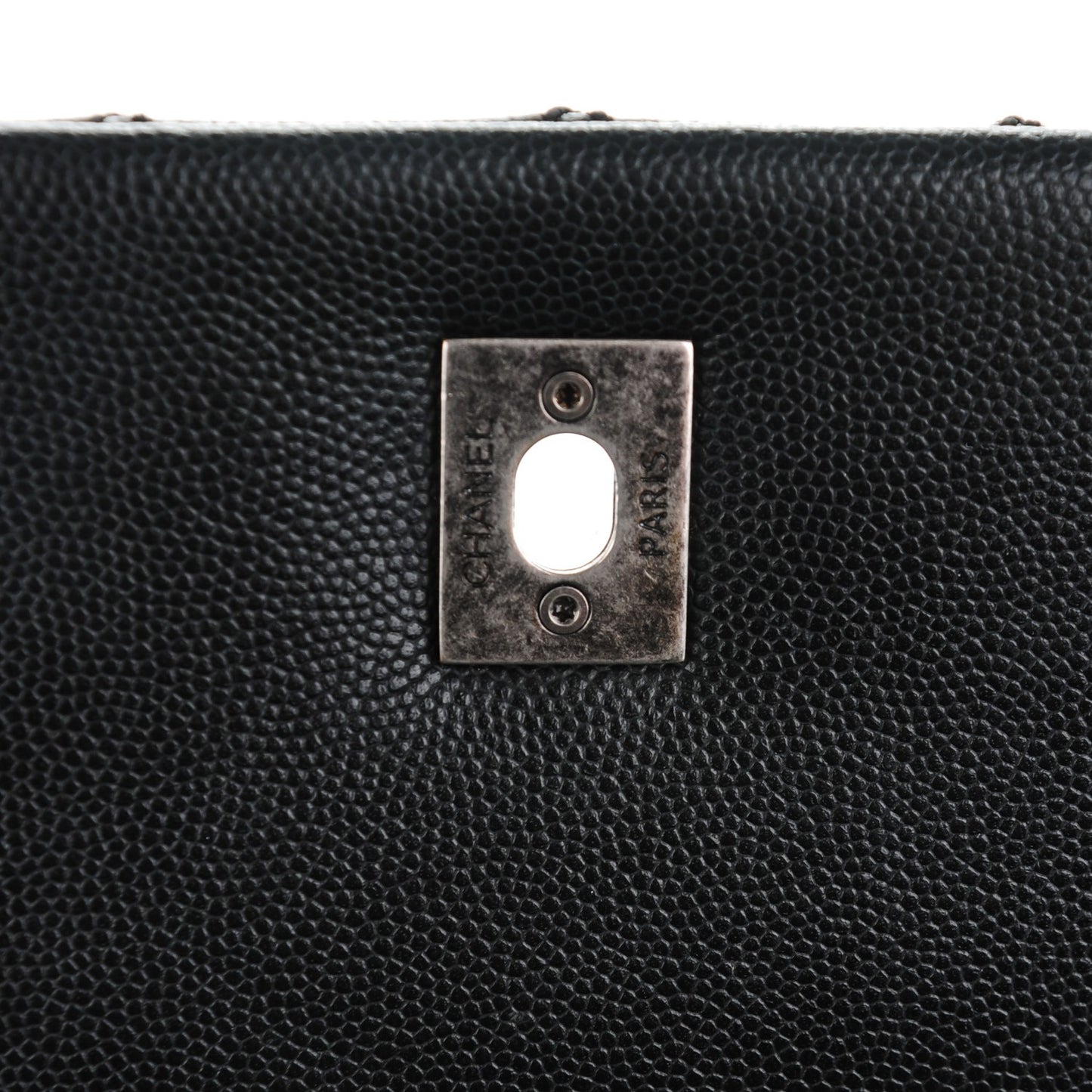 Caviar Quilted Small Coco Handle Flap Black