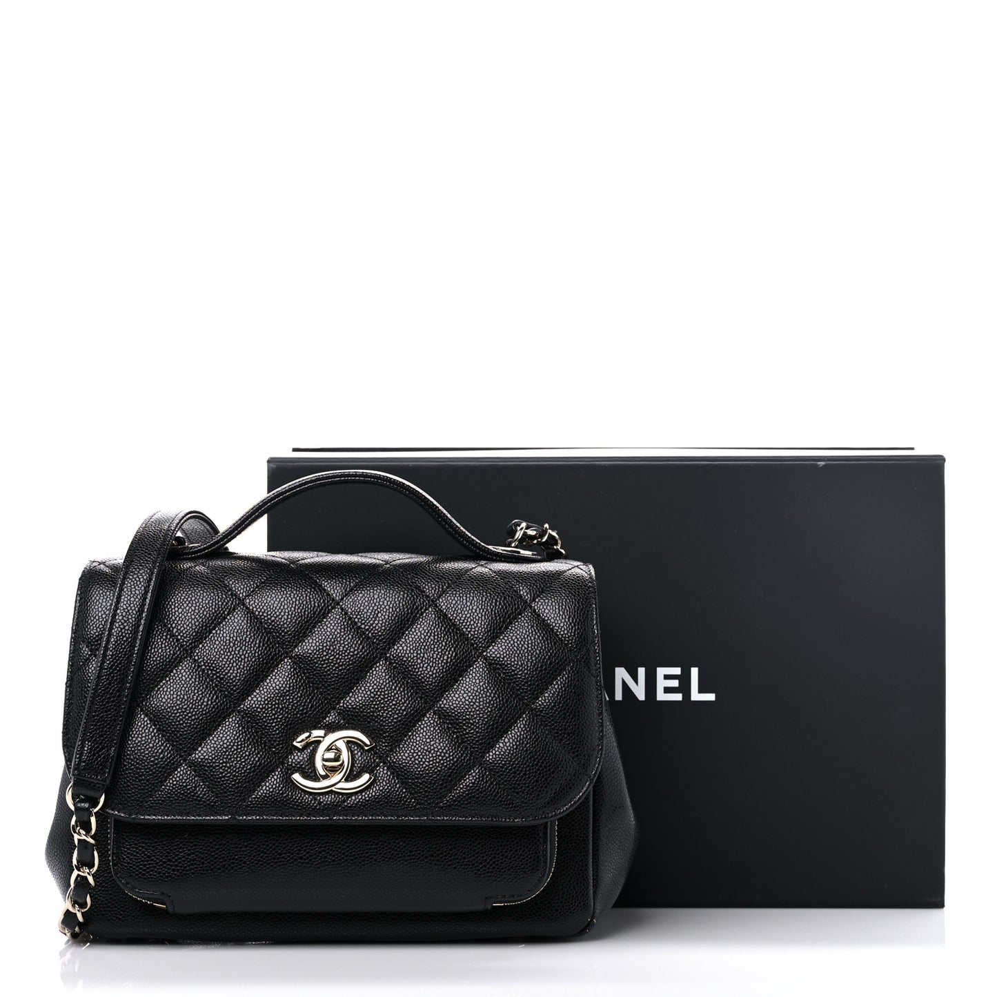 Caviar Quilted Medium Business Affinity Flap Black