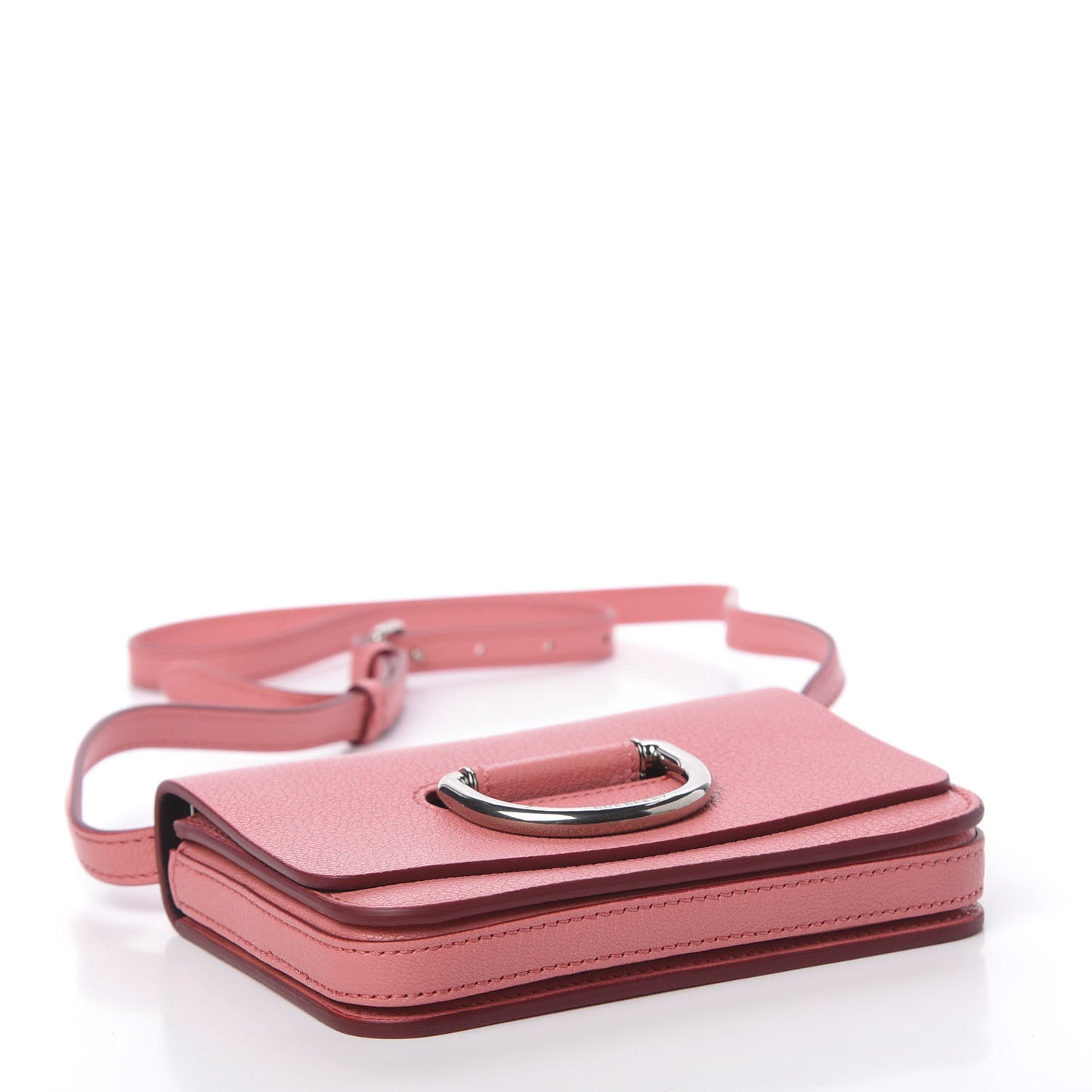 Goatskin Mini D-Ring Bag Bright Coral Pink