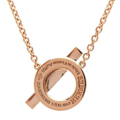 Hermes 18K Rose Gold Diamond Finesse Pendant Necklace 4 of 4
