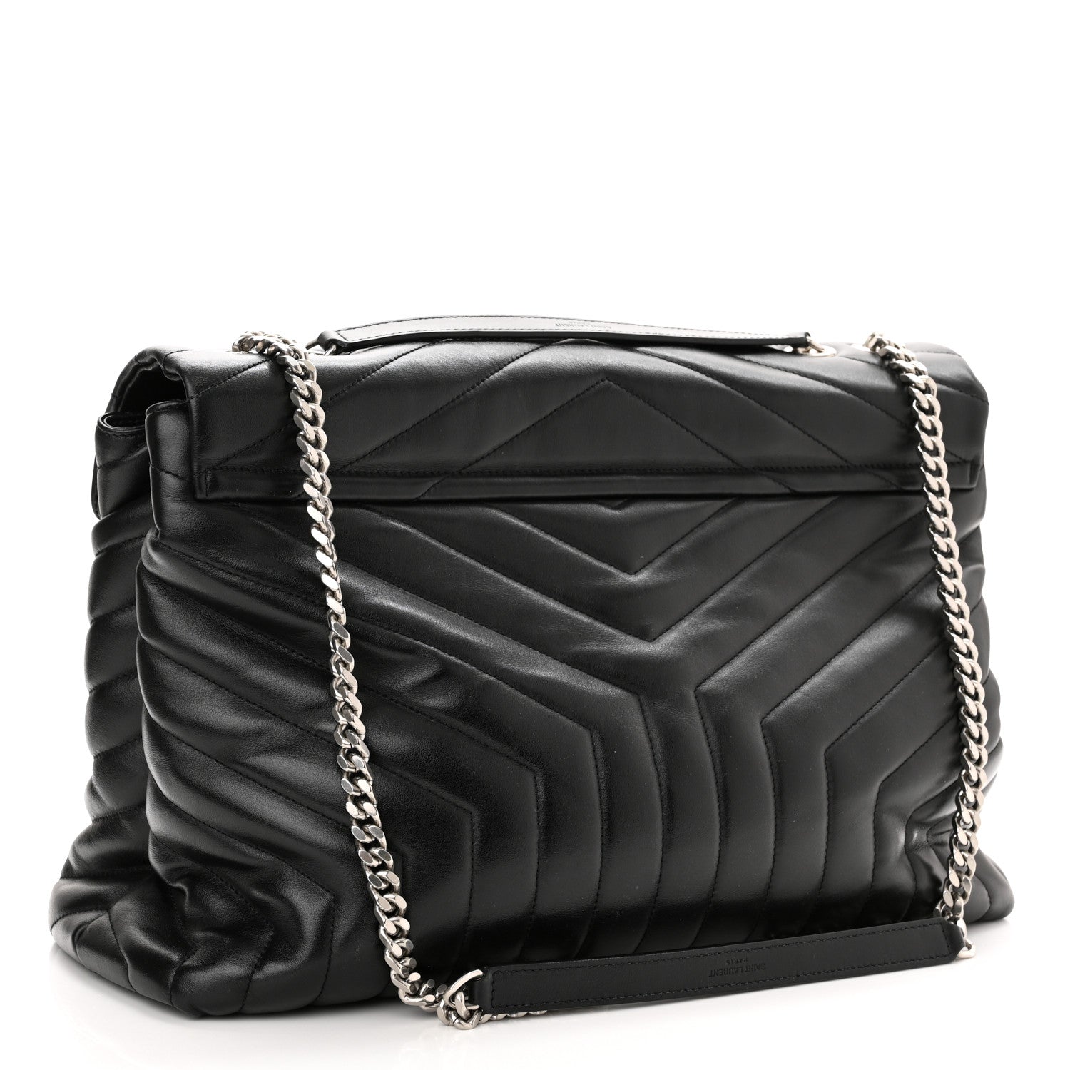 Saint Laurent Calfskin Y Quilted Monogram Large Loulou Chain Satchel Black 4 of 12