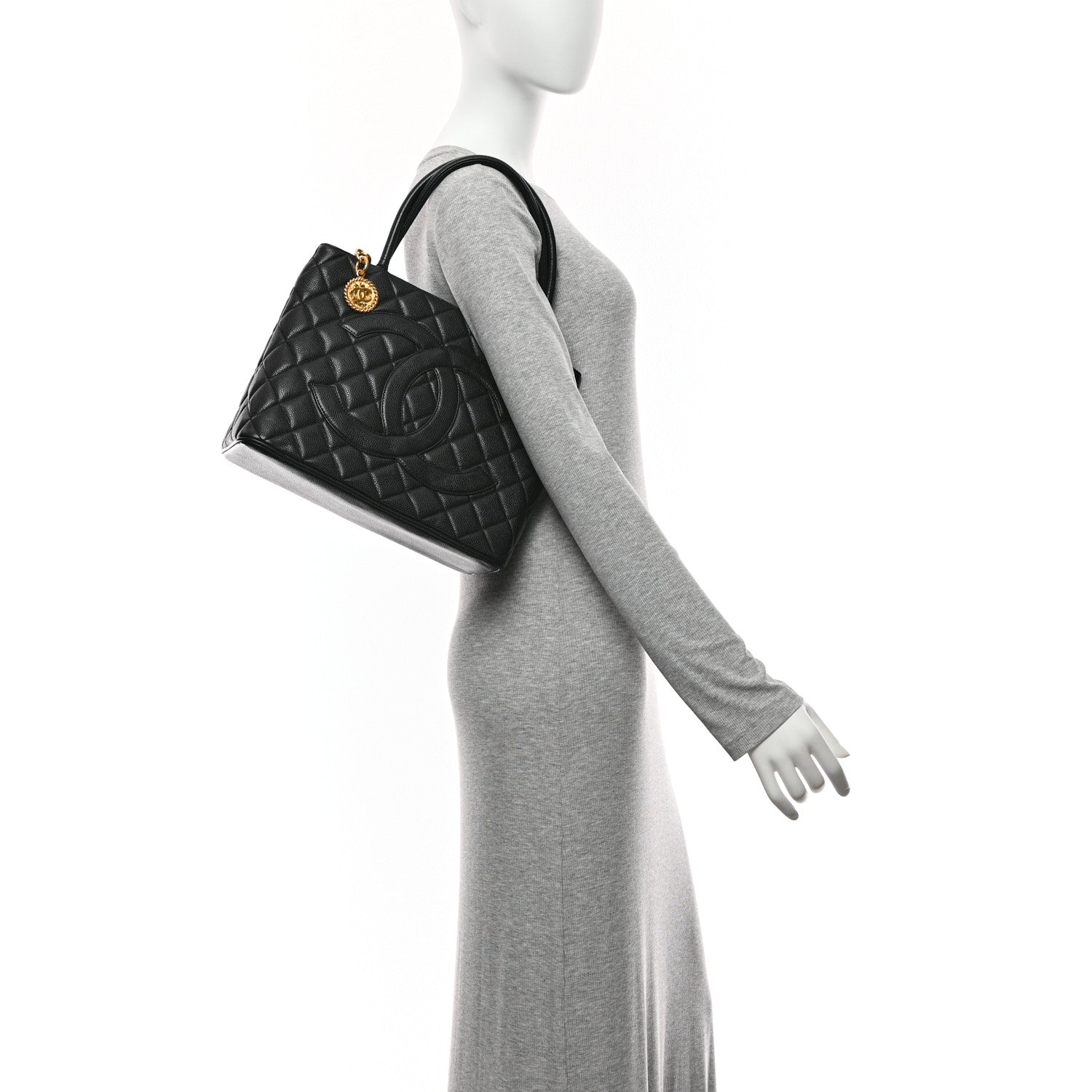 Chanel Caviar Quilted Medallion Tote Black 2 of 10