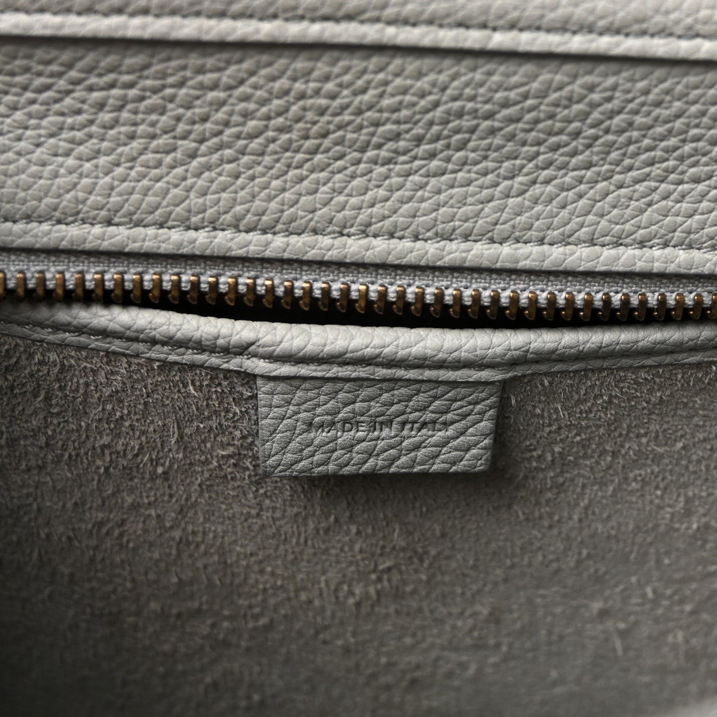 Drummed Calfskin Nano Luggage Pearl Blue