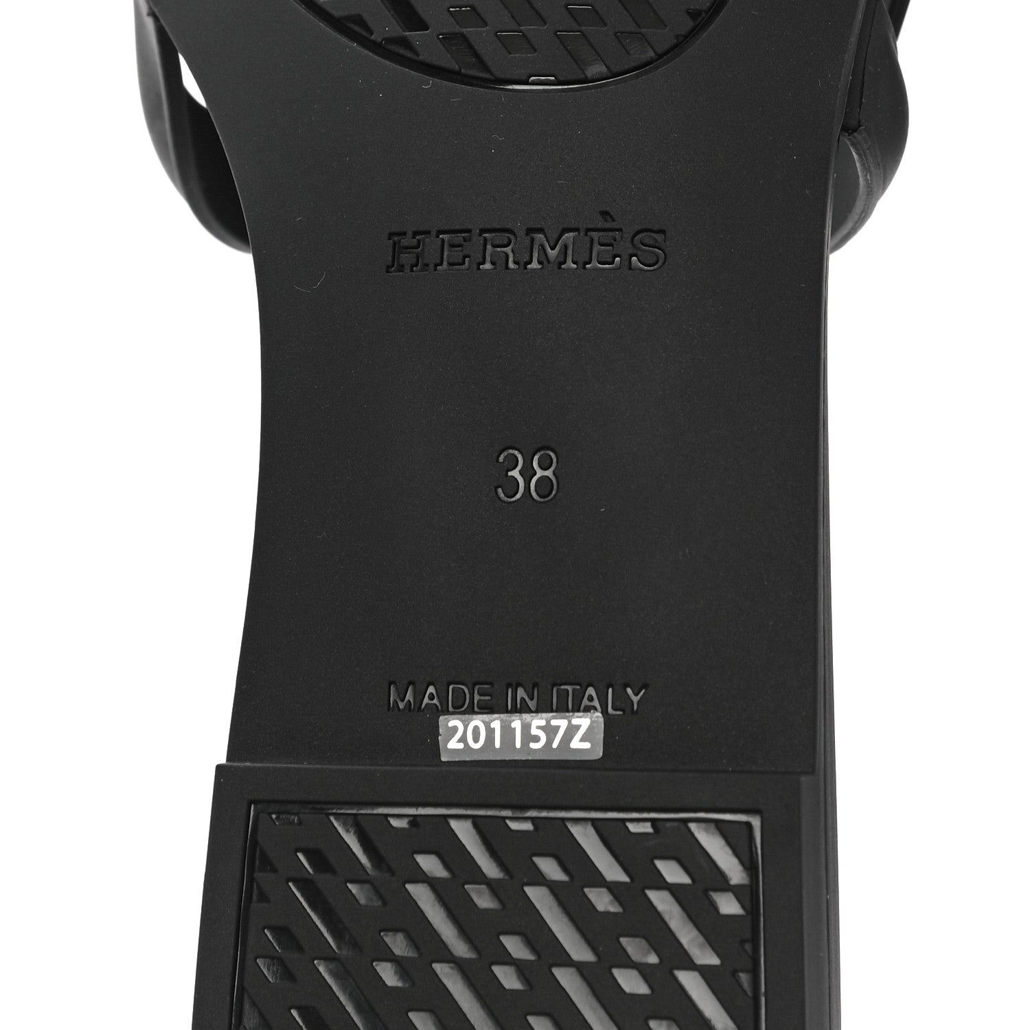 Hermes Rubber Aloha Sandals 38 Black 8 of 9