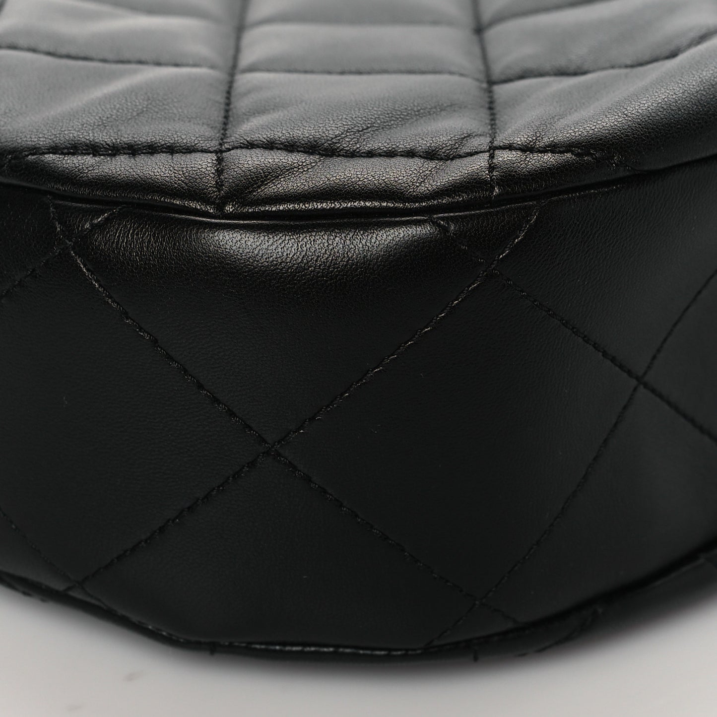 Lambskin Chain Rows Quilted Chain Hobo Black