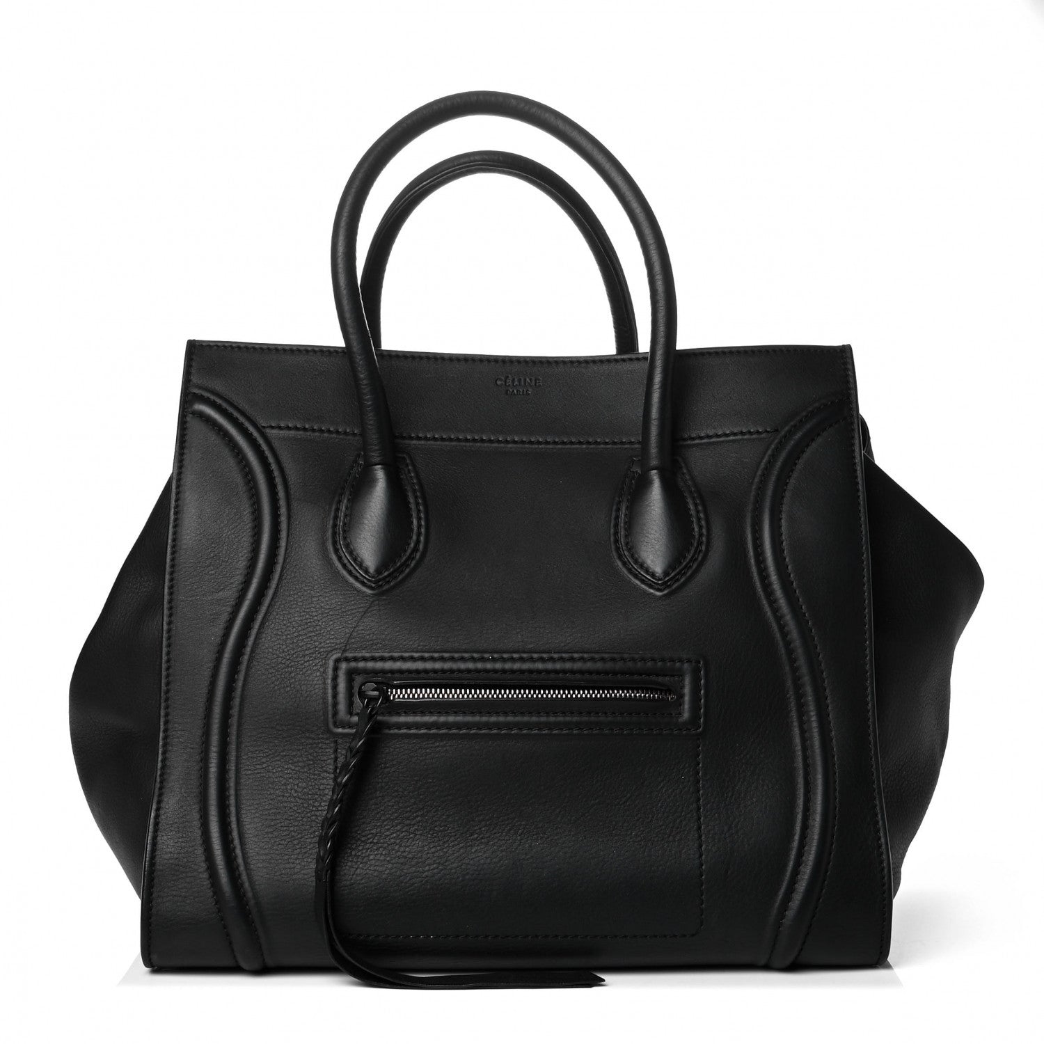 Celine Supple Calfskin Large Phantom Luggage Black 1 of 7