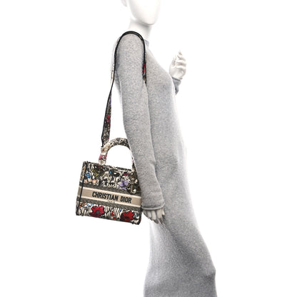 Christian Dior Canvas Embroidered Mille Fleurs Medium Lady D-Lite Multicolor 2 of 10