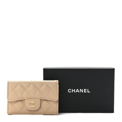 Chanel Caviar Quilted Flap Card Holder Wallet Light Beige 13 of 13