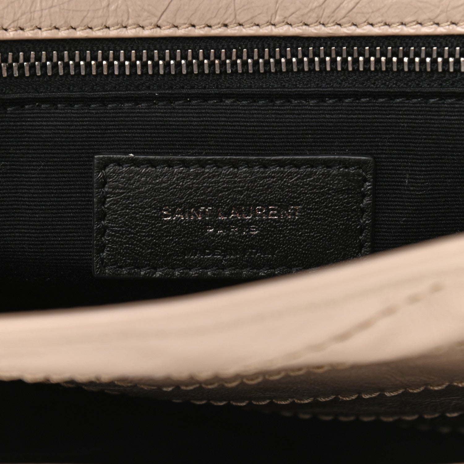 Saint Laurent Crinkled Calfskin Matelasse Monogram Medium Niki Chain Satchel Light Natural 7 of 11