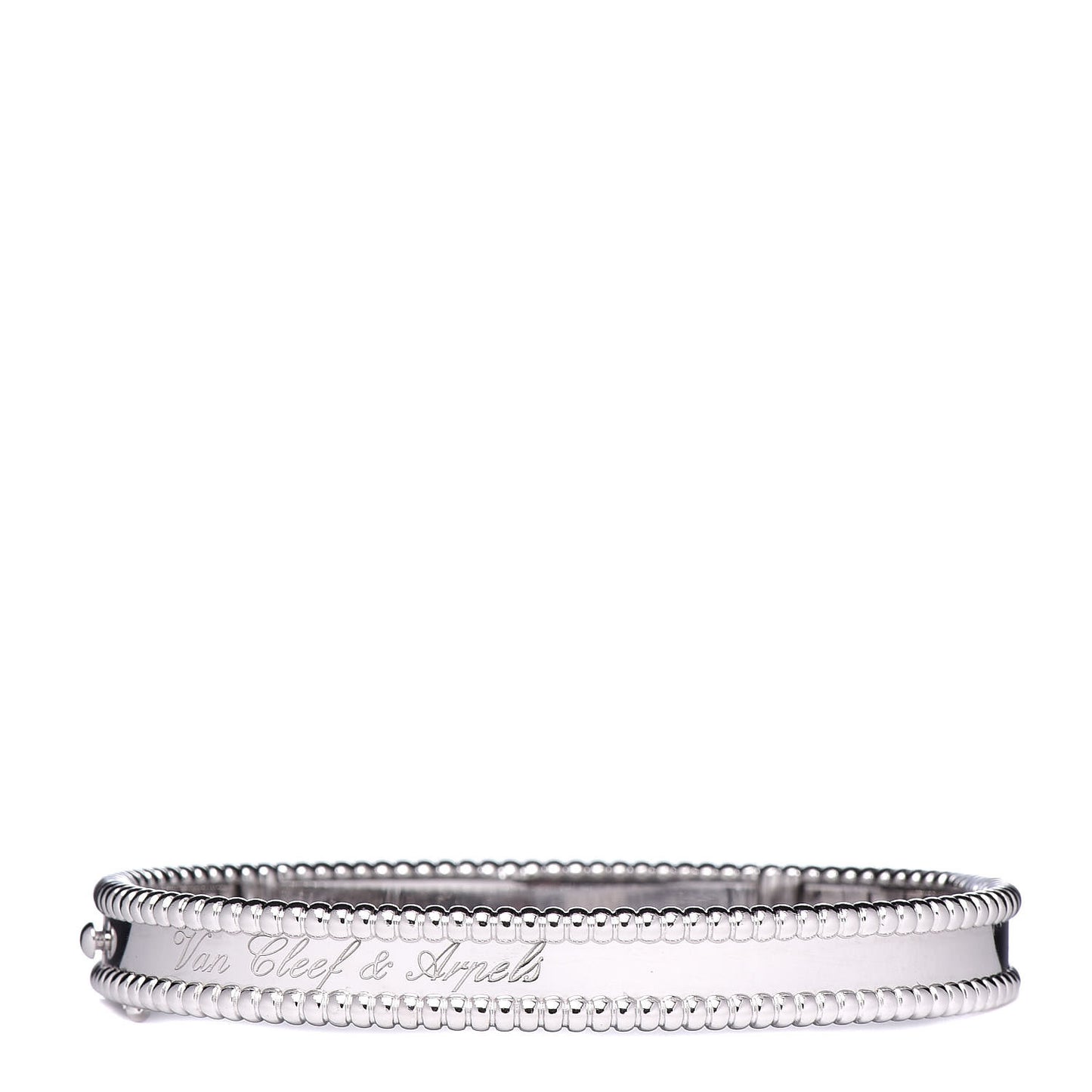 18K White Gold Perlee Signature Bangle Bracelet M