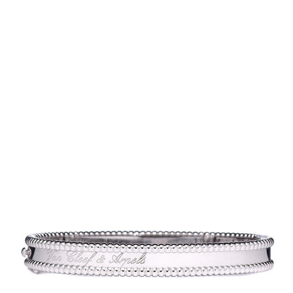 Van Cleef & Arpels 18K White Gold Perlee Signature Bangle Bracelet M 1 of 6