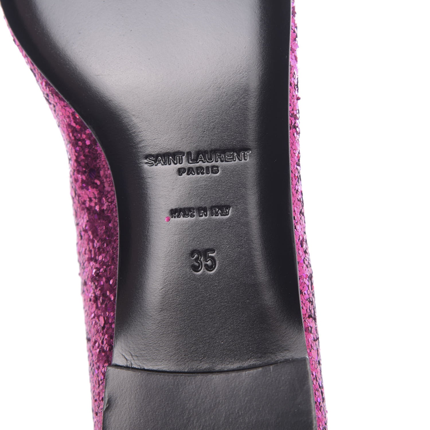 Saint Laurent Metallic Sparkle Fabric Paris Ballet Flat 35 Fuchsia 6 of 8