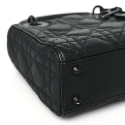 Christian Dior Ultra Matte Calfskin Cannage Mini Lady Dior Black 9 of 10