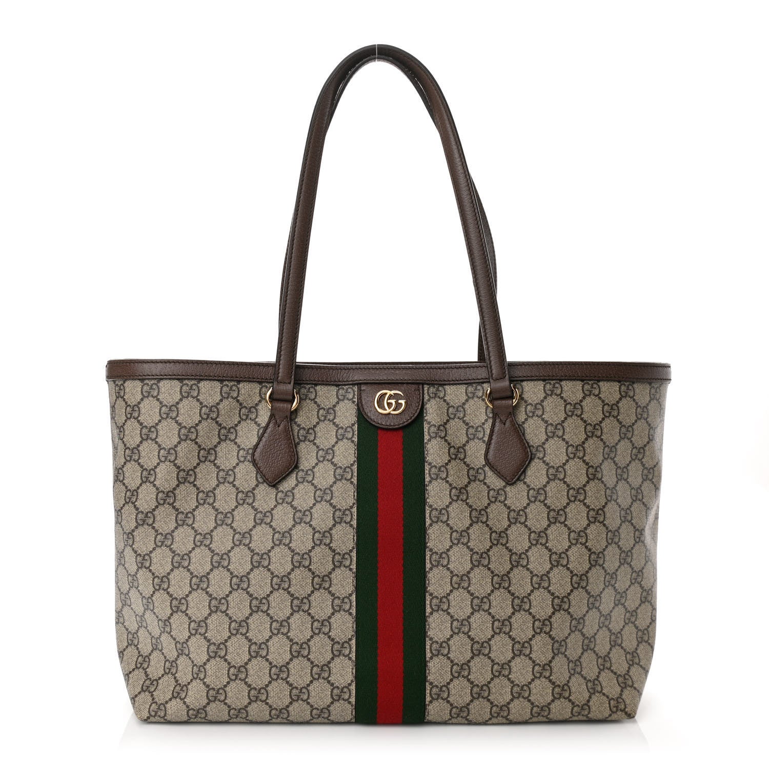 Gucci GG Supreme Monogram Medium Ophidia Shopping Tote Brown 1 of 10