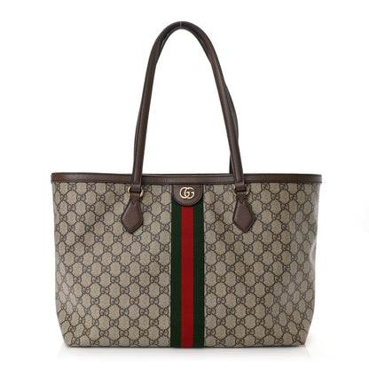 Gucci GG Supreme Monogram Medium Ophidia Shopping Tote Brown 1 of 10