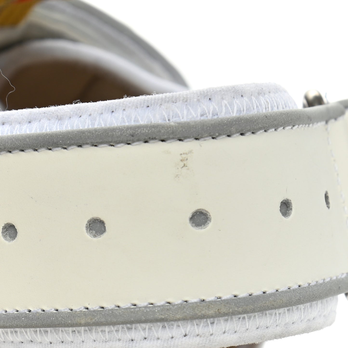 Mesh Fabric Tinsel Sport Sandals 38 White Silver