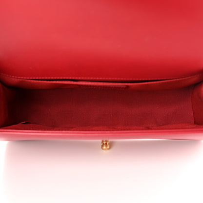 Chanel Calfskin Medium Boy Logo Top Handle Flap Red 5 of 13