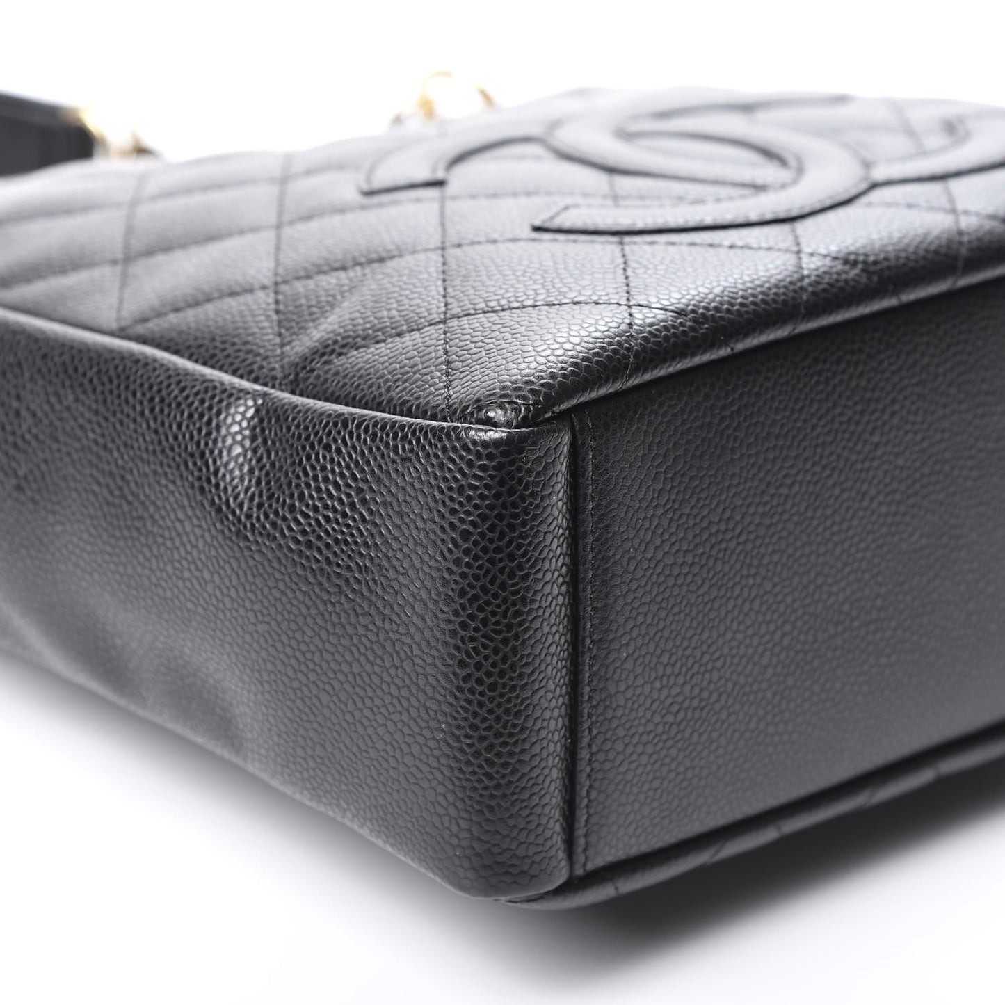 Caviar Quilted Petit Shopping Tote PST Black