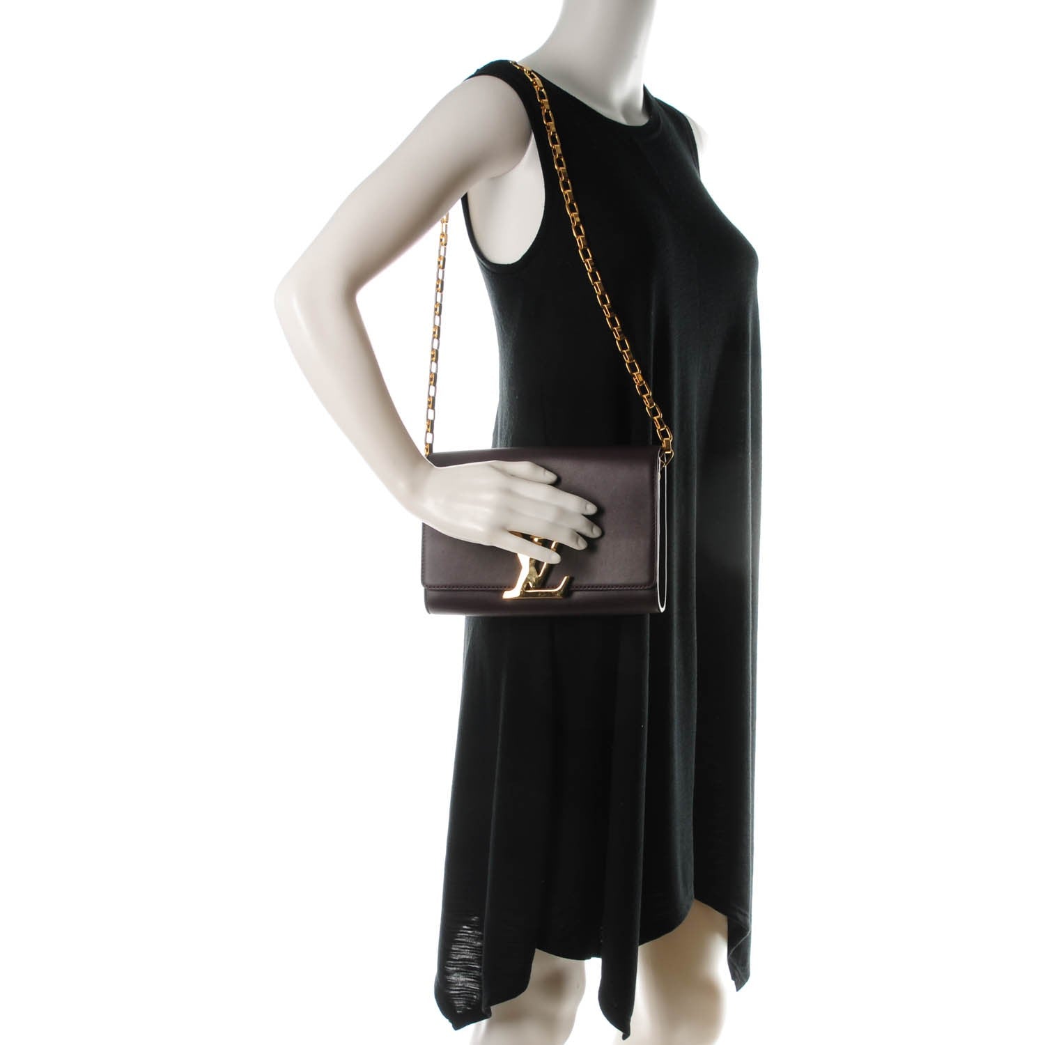 Louis Vuitton Calfskin Chain Louise GM Amarante 2 of 7