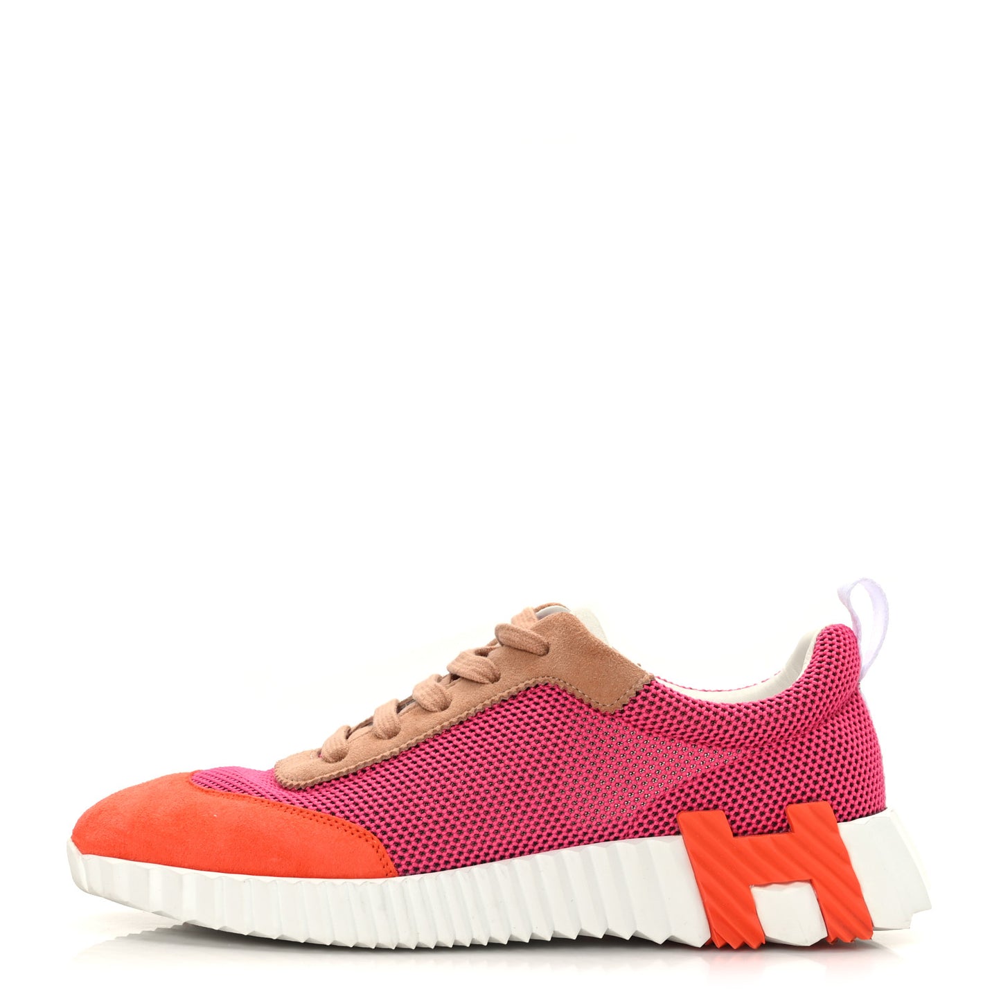Air Mesh Suede Goatskin Bouncing Sneakers 38.5 Rose Multicolor