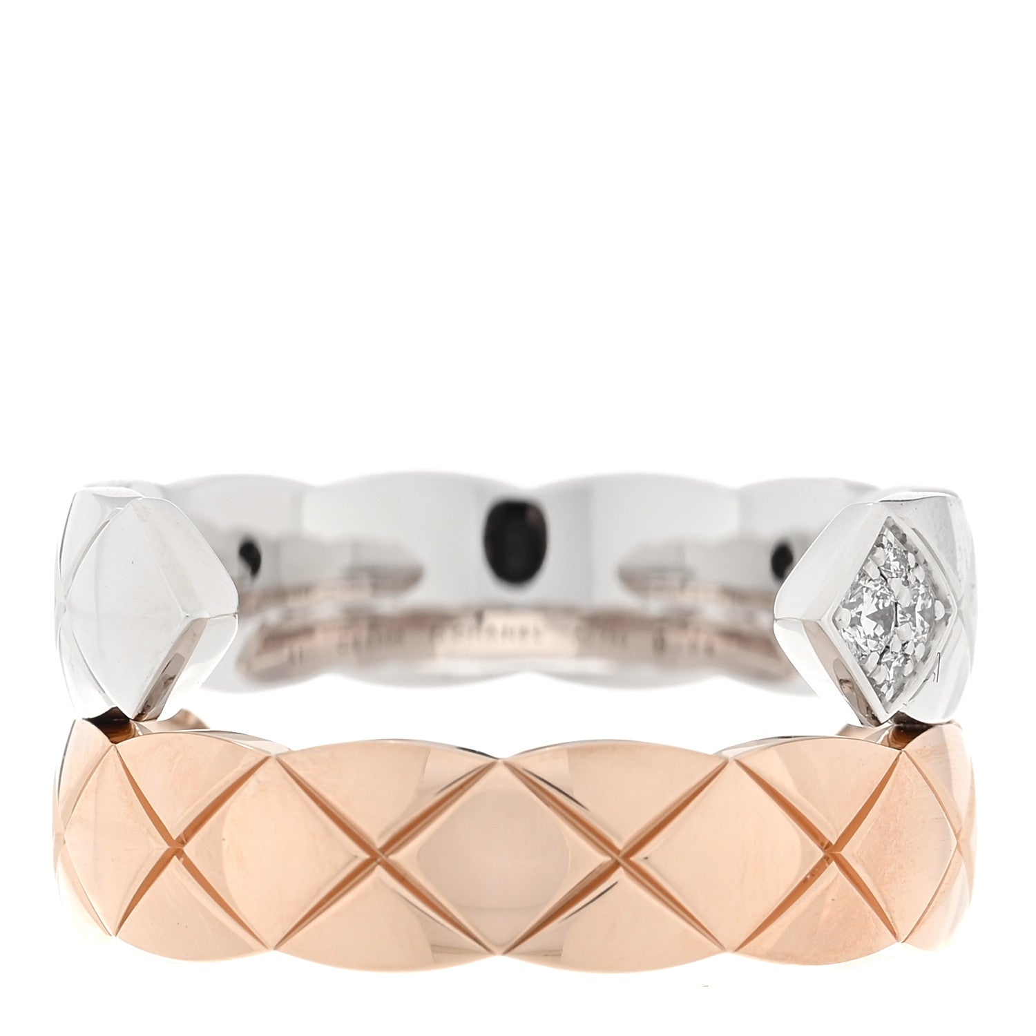 Chanel 18K White Beige Gold Diamond Coco Crush Toi et Moi Ring 51 5.75 3 of 5