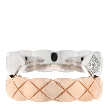 Chanel 18K White Beige Gold Diamond Coco Crush Toi et Moi Ring 51 5.75 3 of 5