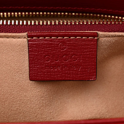 Gucci GG Supreme Monogram Azalea Calfskin Horsebit 1955 Shoulder Bag Beige Ebony New Cherry Red 6 of 14