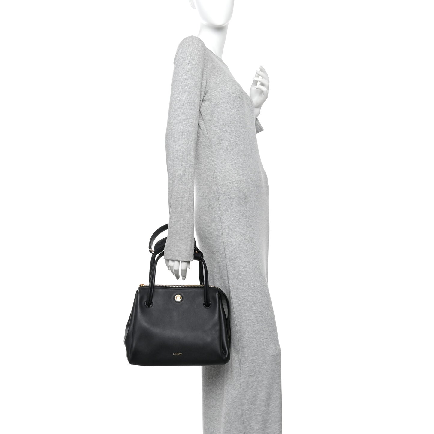 Supple Calfskin Medium Madrid Bag Black