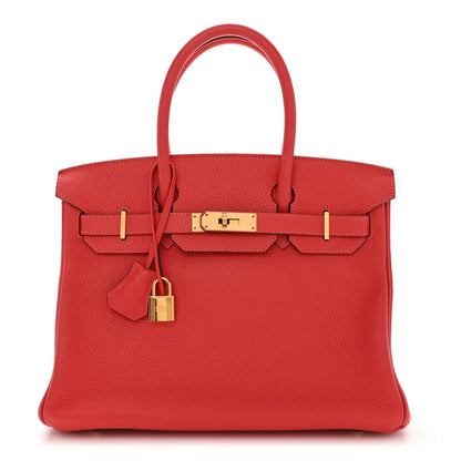 Hermes Taurillon Clemence Birkin 30 Rouge Pivoine 1 of 13
