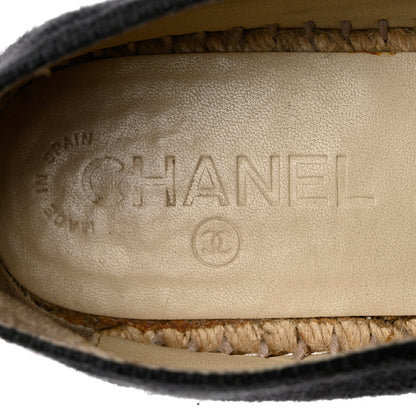 Chanel Linen CC Espadrilles 40 Black Blue 7 of 14