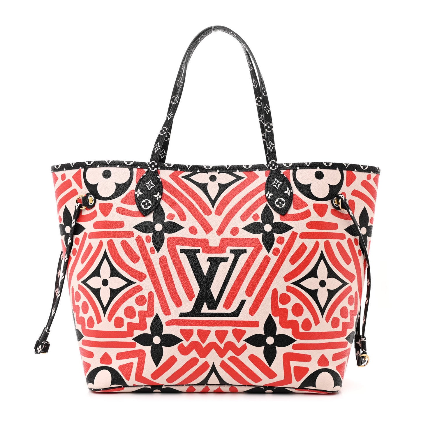 Monogram Giant Crafty Neverfull MM Creme Rouge Black