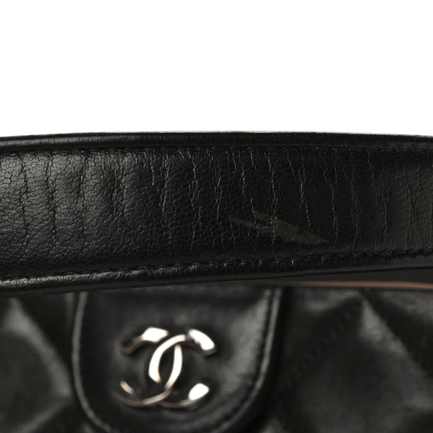 Lambskin Quilted Kisslock Frame Bag Black