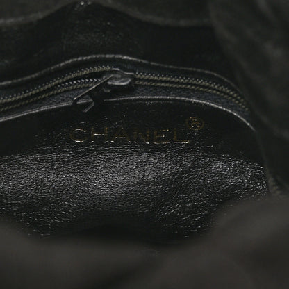 Chanel Suede Drawstring Tassel Bucket Bag Black 6 of 9