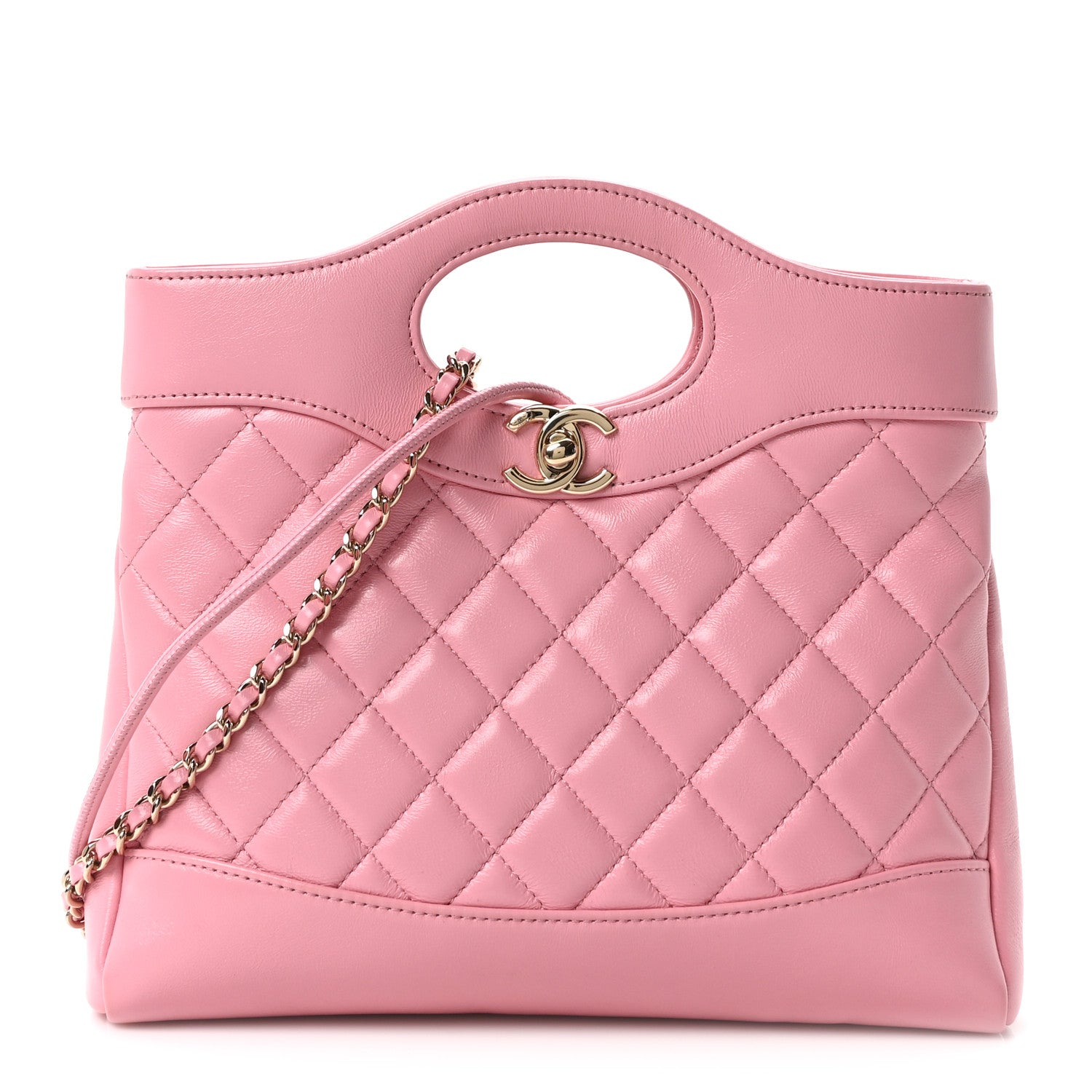Chanel Shiny Lambskin Quilted Mini 31 Shopping Bag Light Pink 1 of 10