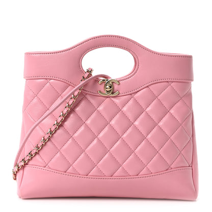 Chanel Shiny Lambskin Quilted Mini 31 Shopping Bag Light Pink 1 of 10