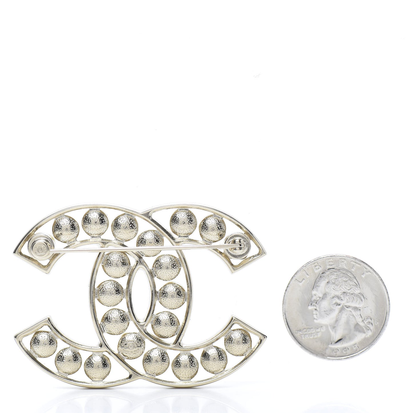 Pearl CC Brooch Light Gold