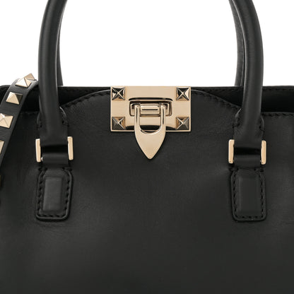 Valentino Garavani Vitello Mini Rockstud Double Handle Tote Black 7 of 9