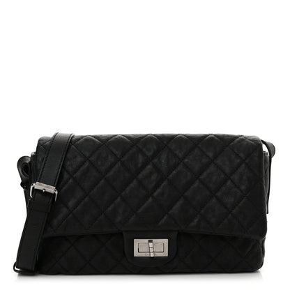 Chanel Calfskin Quilted Jumbo Easy Reissue Messenger Flap Black 1 of 12