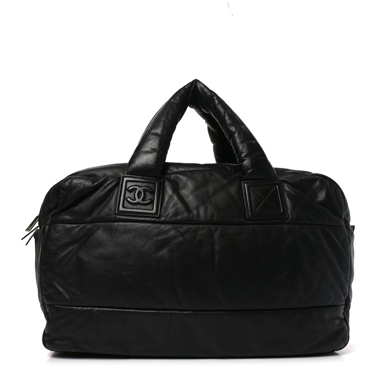 Lambskin Quilted Extra Large Coco Cocoon Reversible Tote Black